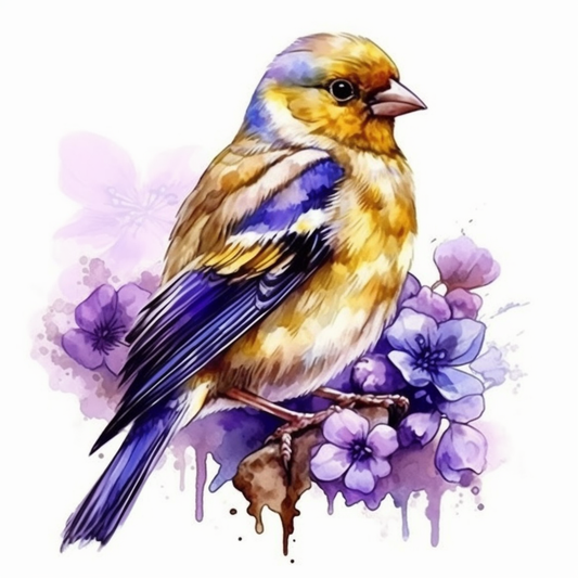 New Jersey Eastern Goldfinch bird Violet flower  Vinyl Decal Sticker for Car, Laptop, Tumbler and more # 008926