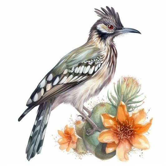 New Mexico Greater Roadrunner bird Yucca Flower flower  Vinyl Decal Sticker for Car, Laptop, Tumbler and more # 008902