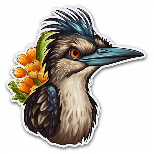 New Mexico Greater Roadrunner bird Yucca Flower flower  Vinyl Decal Sticker for Car, Laptop, Tumbler and more # 008915