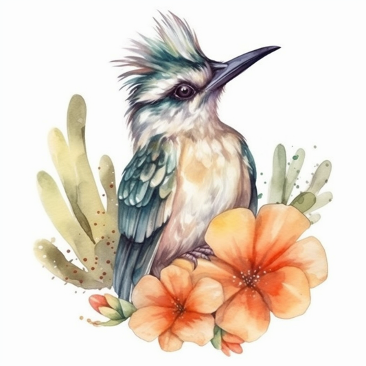 New Mexico Greater Roadrunner bird Yucca Flower flower  Vinyl Decal Sticker for Car, Laptop, Tumbler and more # 008932