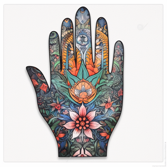 Hand of Fatima Hand of Fatima Hamsa Vinyl Decal Sticker for Car, Laptop, Tumbler and more # 008624