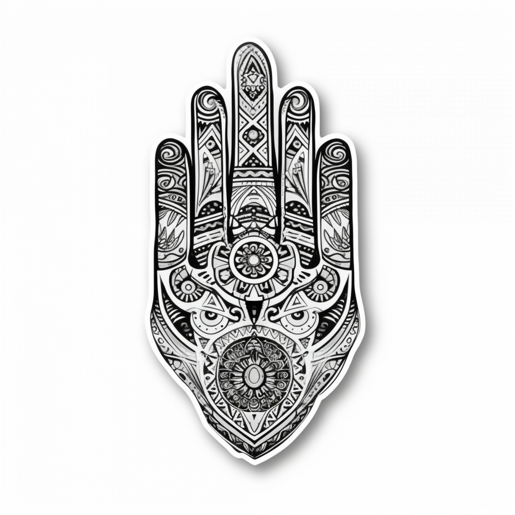 Hand of Fatima Hand of Fatima Hamsa Vinyl Decal Sticker for Car, Laptop, Tumbler and more # 008633