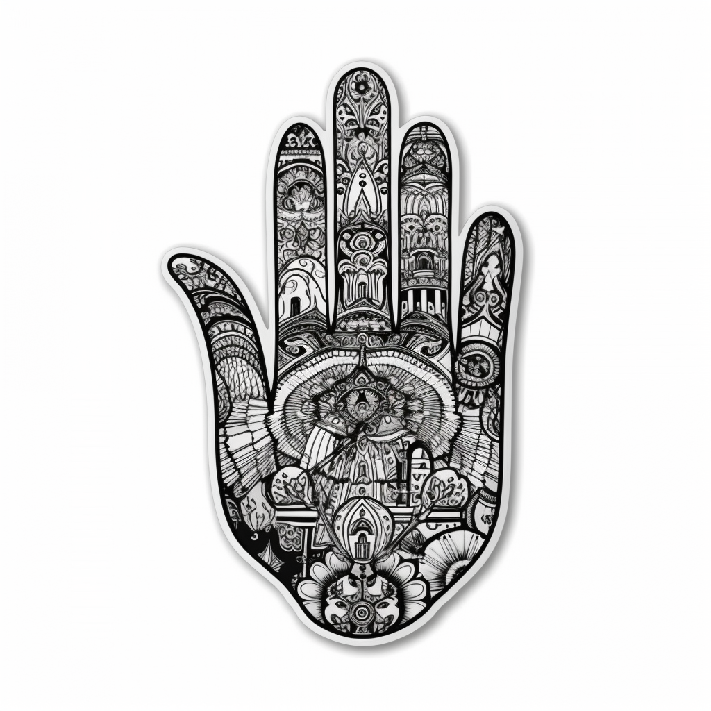 Hand of Fatima Hand of Fatima Hamsa Vinyl Decal Sticker for Car, Laptop, Tumbler and more # 008625