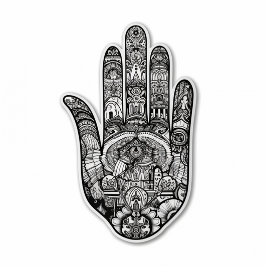 Hand of Fatima Hand of Fatima Hamsa Vinyl Decal Sticker for Car, Laptop, Tumbler and more # 008625