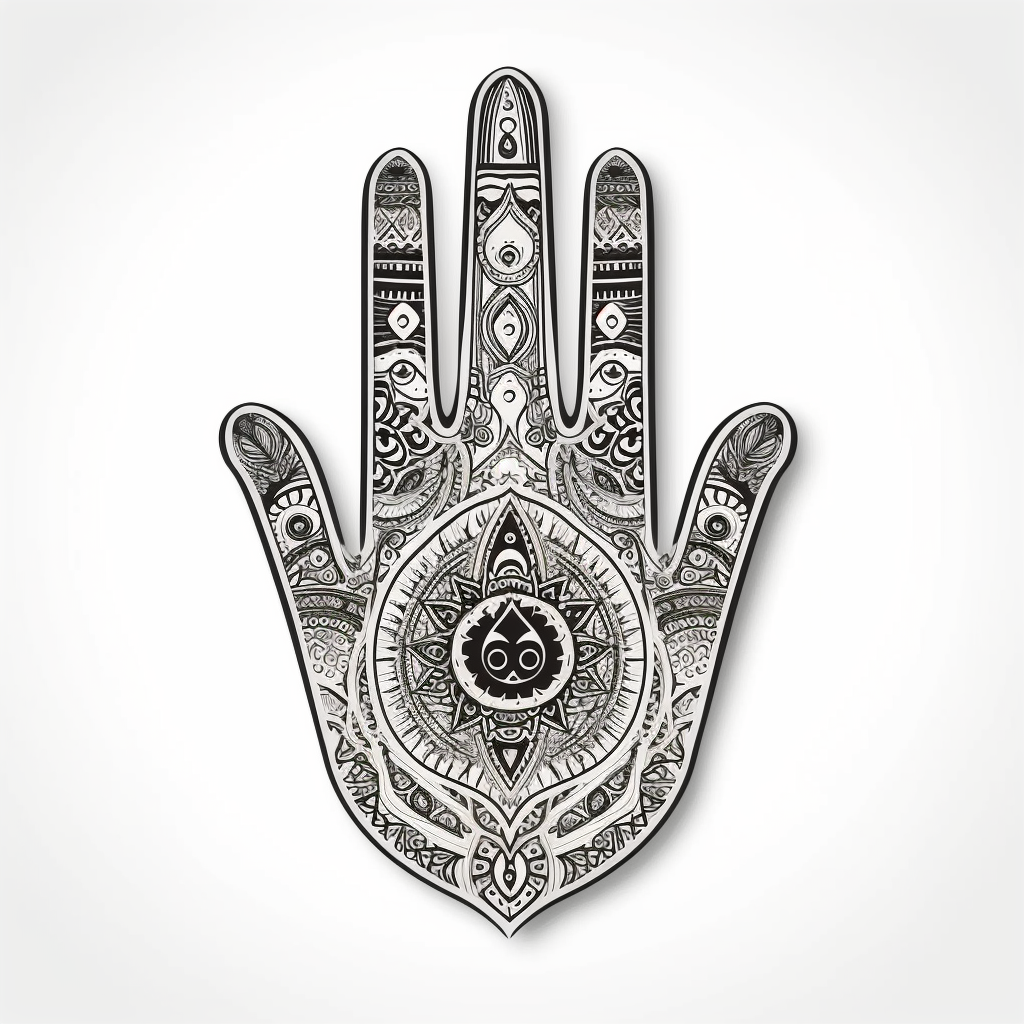 Hand of Fatima Hand of Fatima Hamsa Vinyl Decal Sticker for Car, Laptop, Tumbler and more # 008632
