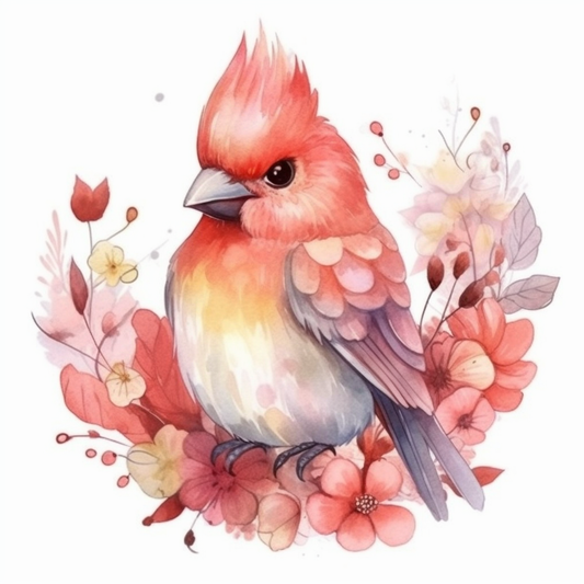 North Carolina Northern Cardinal bird Dogwood flower  Vinyl Decal Sticker for Car, Laptop, Tumbler and more # 009024