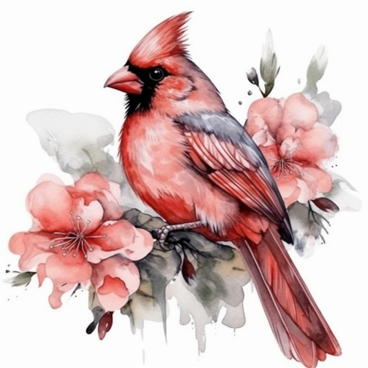 West Virginia Northern Cardinal bird Rhododendron flower  Vinyl Decal Sticker for Car, Laptop, Tumbler and more # 009972