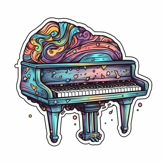 Piano Piano musical instrument Vinyl Decal Sticker for Car, Laptop, Tumbler and more # 008635