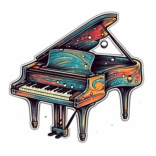 Piano Piano musical instrument Vinyl Decal Sticker for Car, Laptop, Tumbler and more # 008643