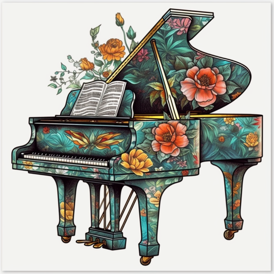 Piano Piano musical instrument Vinyl Decal Sticker for Car, Laptop, Tumbler and more # 008640