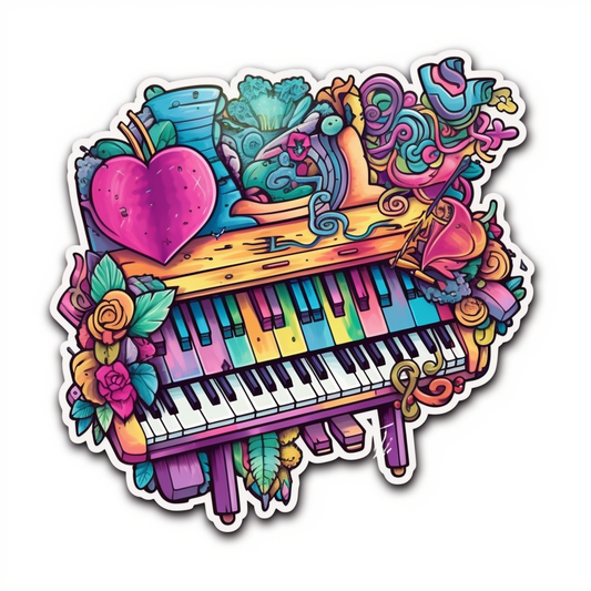 Piano Piano musical instrument Vinyl Decal Sticker for Car, Laptop, Tumbler and more # 008649