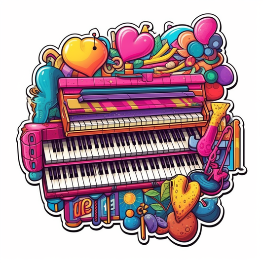 Piano Piano musical instrument Vinyl Decal Sticker for Car, Laptop, Tumbler and more # 008634
