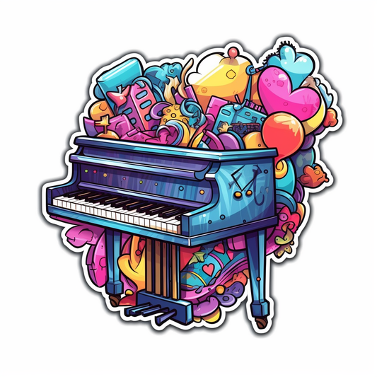 Piano Piano musical instrument Vinyl Decal Sticker for Car, Laptop, Tumbler and more # 008641