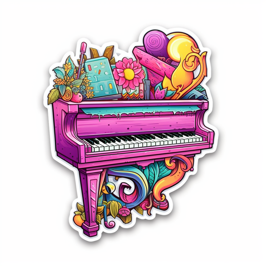 Piano Piano musical instrument Vinyl Decal Sticker for Car, Laptop, Tumbler and more # 008642