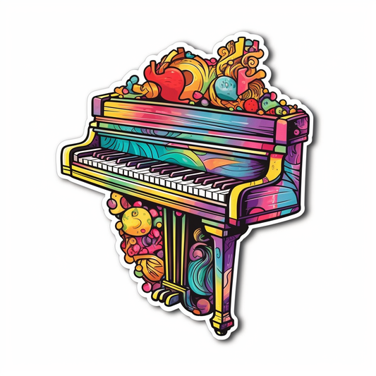 Piano Piano musical instrument Vinyl Decal Sticker for Car, Laptop, Tumbler and more # 008652
