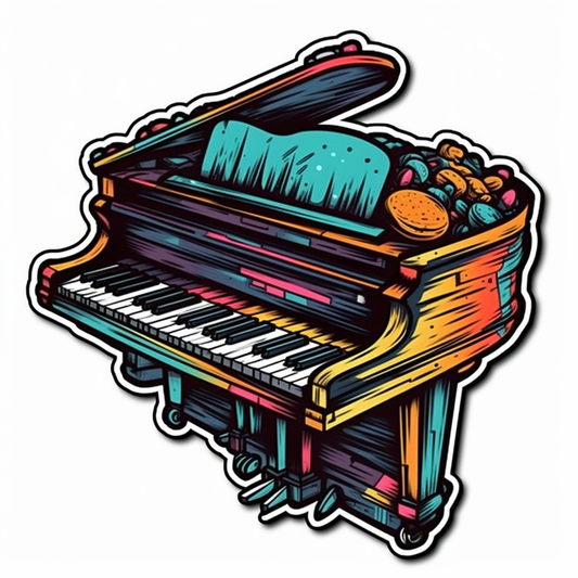 Piano Piano musical instrument Vinyl Decal Sticker for Car, Laptop, Tumbler and more # 008653