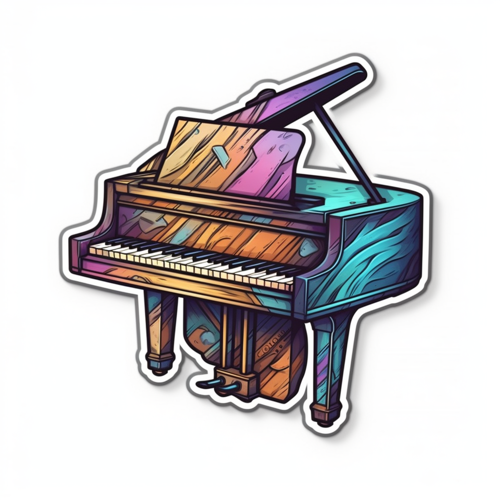 Piano Piano musical instrument Vinyl Decal Sticker for Car, Laptop, Tumbler and more # 008646