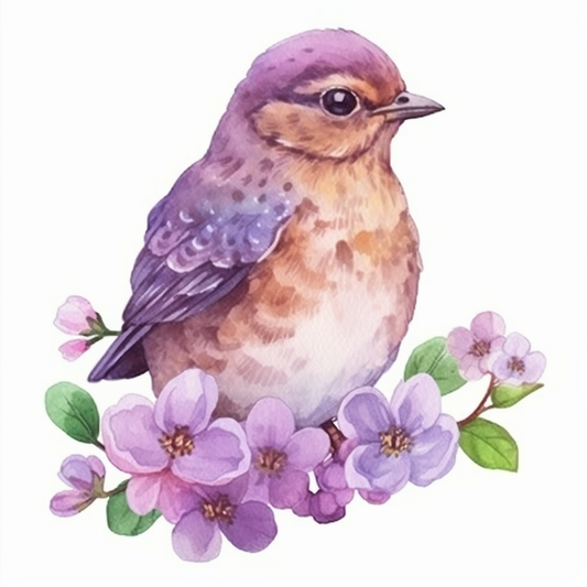 New Hampshire Purple Finch bird Purple Lilac flower  Vinyl Decal Sticker for Car, Laptop, Tumbler and more # 008740