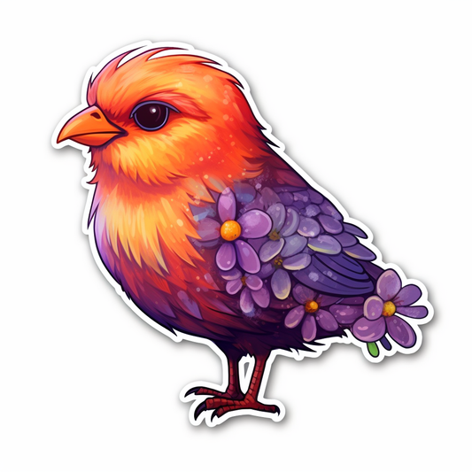 Rhode Island Rhode Island Red bird Violet flower  Vinyl Decal Sticker for Car, Laptop, Tumbler and more # 009255