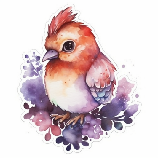Rhode Island Rhode Island Red bird Violet flower  Vinyl Decal Sticker for Car, Laptop, Tumbler and more # 009180