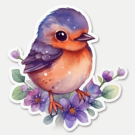 Rhode Island Rhode Island Red bird Violet flower  Vinyl Decal Sticker for Car, Laptop, Tumbler and more # 009235