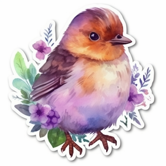 Rhode Island Rhode Island Red bird Violet flower  Vinyl Decal Sticker for Car, Laptop, Tumbler and more # 009204