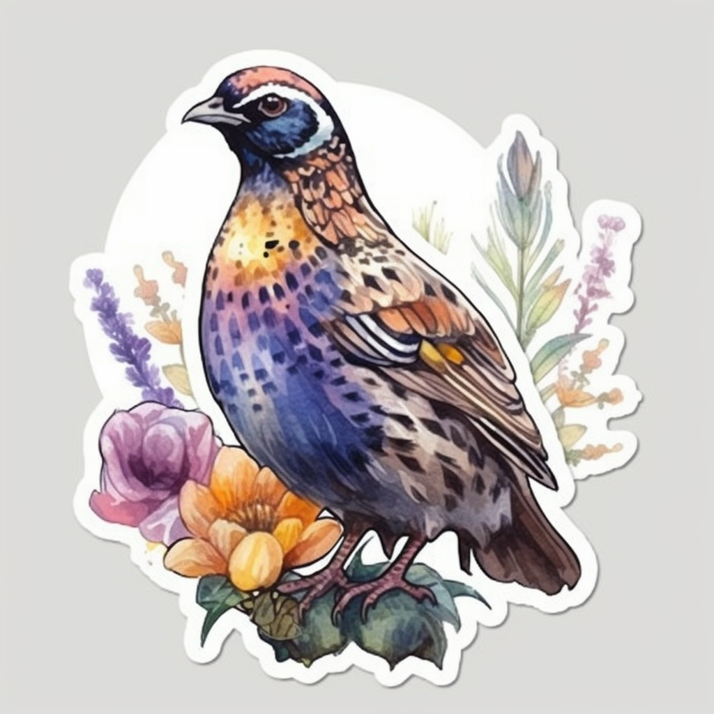 South Dakota Ring-necked Pheasant bird Pasque Flower flower  Vinyl Decal Sticker for Car, Laptop, Tumbler and more # 009215