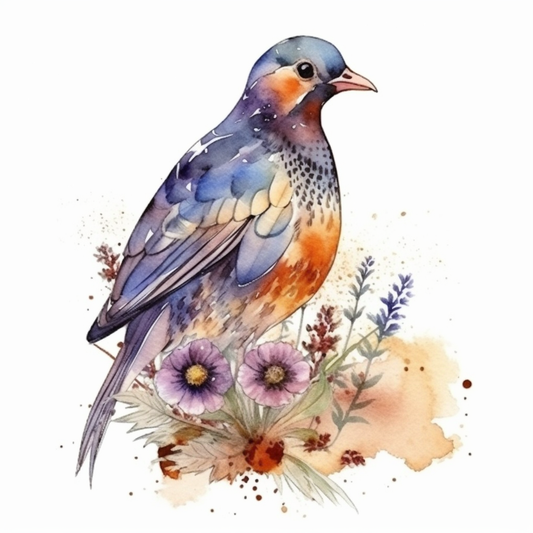 South Dakota Ring-necked Pheasant bird Pasque Flower flower  Vinyl Decal Sticker for Car, Laptop, Tumbler and more # 009147