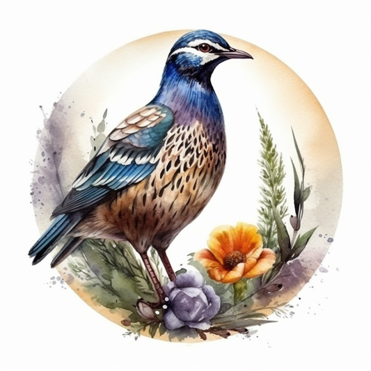 South Dakota Ring-necked Pheasant bird Pasque Flower flower  Vinyl Decal Sticker for Car, Laptop, Tumbler and more # 009233