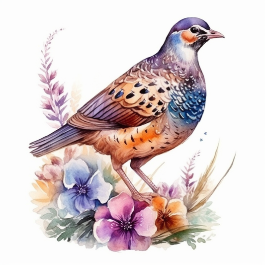 South Dakota Ring-necked Pheasant bird Pasque Flower flower  Vinyl Decal Sticker for Car, Laptop, Tumbler and more # 009201