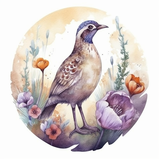 South Dakota Ring-necked Pheasant bird Pasque Flower flower  Vinyl Decal Sticker for Car, Laptop, Tumbler and more # 009182