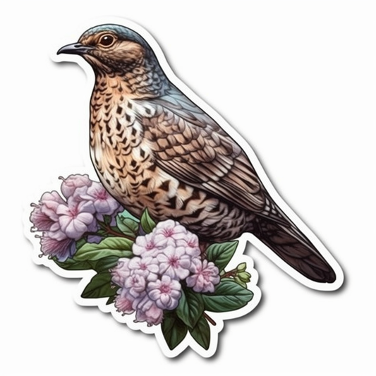 Pennsylvania Ruffed Grouse bird Mountain Laurel flower  Vinyl Decal Sticker for Car, Laptop, Tumbler and more # 009150