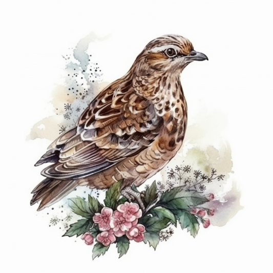 Pennsylvania Ruffed Grouse bird Mountain Laurel flower  Vinyl Decal Sticker for Car, Laptop, Tumbler and more # 009281
