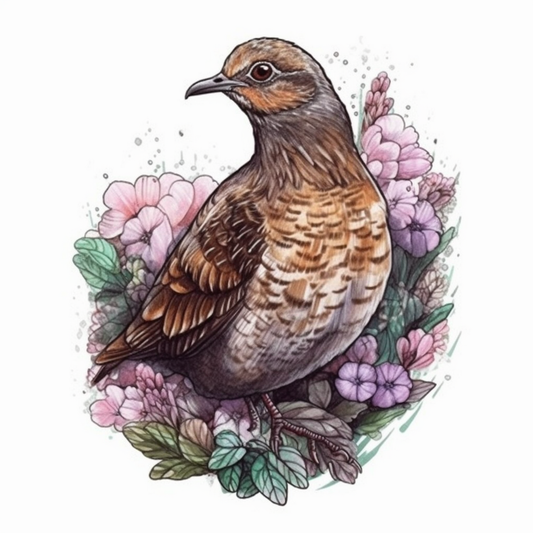 Pennsylvania Ruffed Grouse bird Mountain Laurel flower  Vinyl Decal Sticker for Car, Laptop, Tumbler and more # 009189