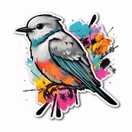 Oklahoma Scissor-tailed Flycatcher bird Oklahoma Rose flower  Vinyl Decal Sticker for Car, Laptop, Tumbler and more # 009250