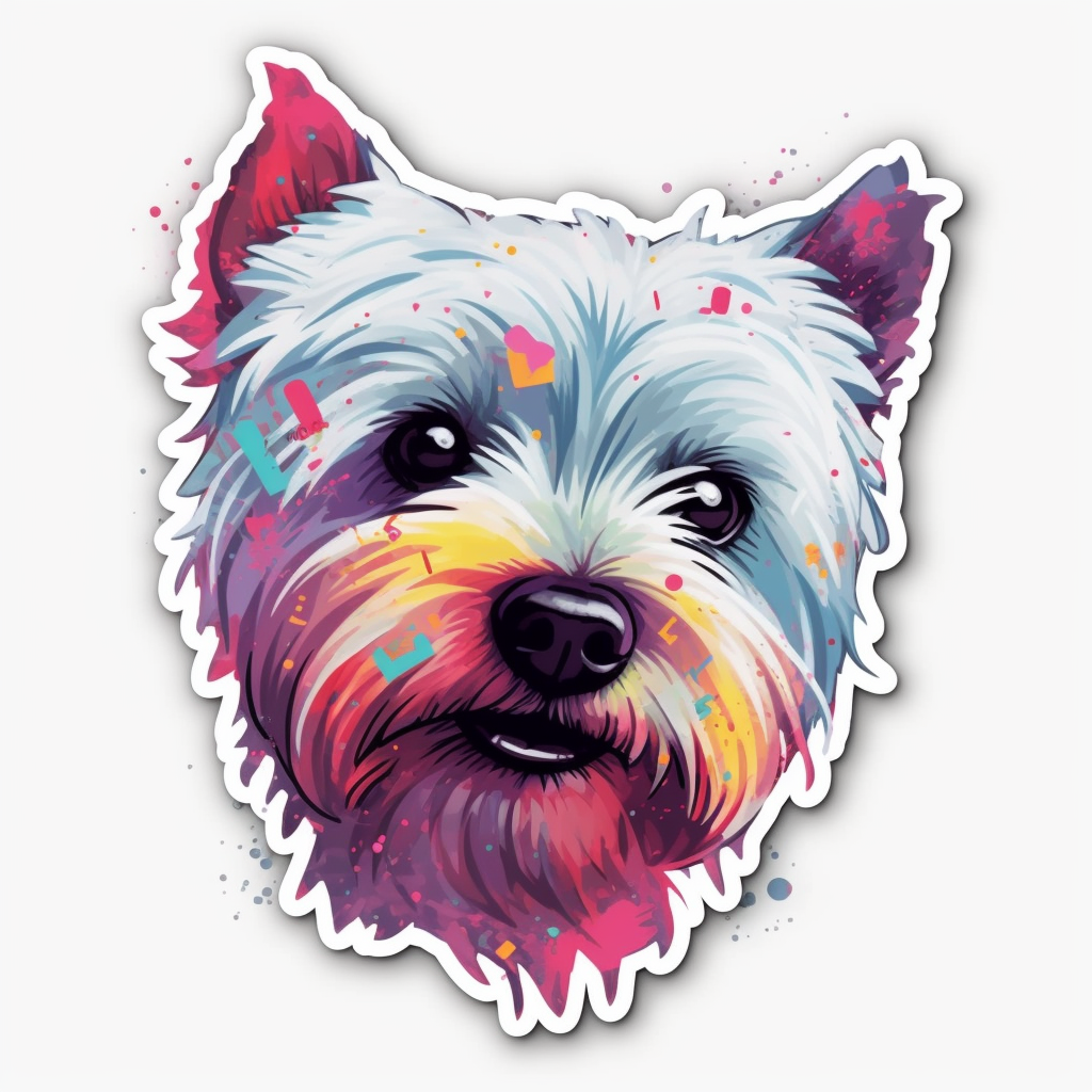 West Highland White Terrier West Highland Dog Vinyl Decal Sticker for Car, Laptop, Tumbler and more # 0010007