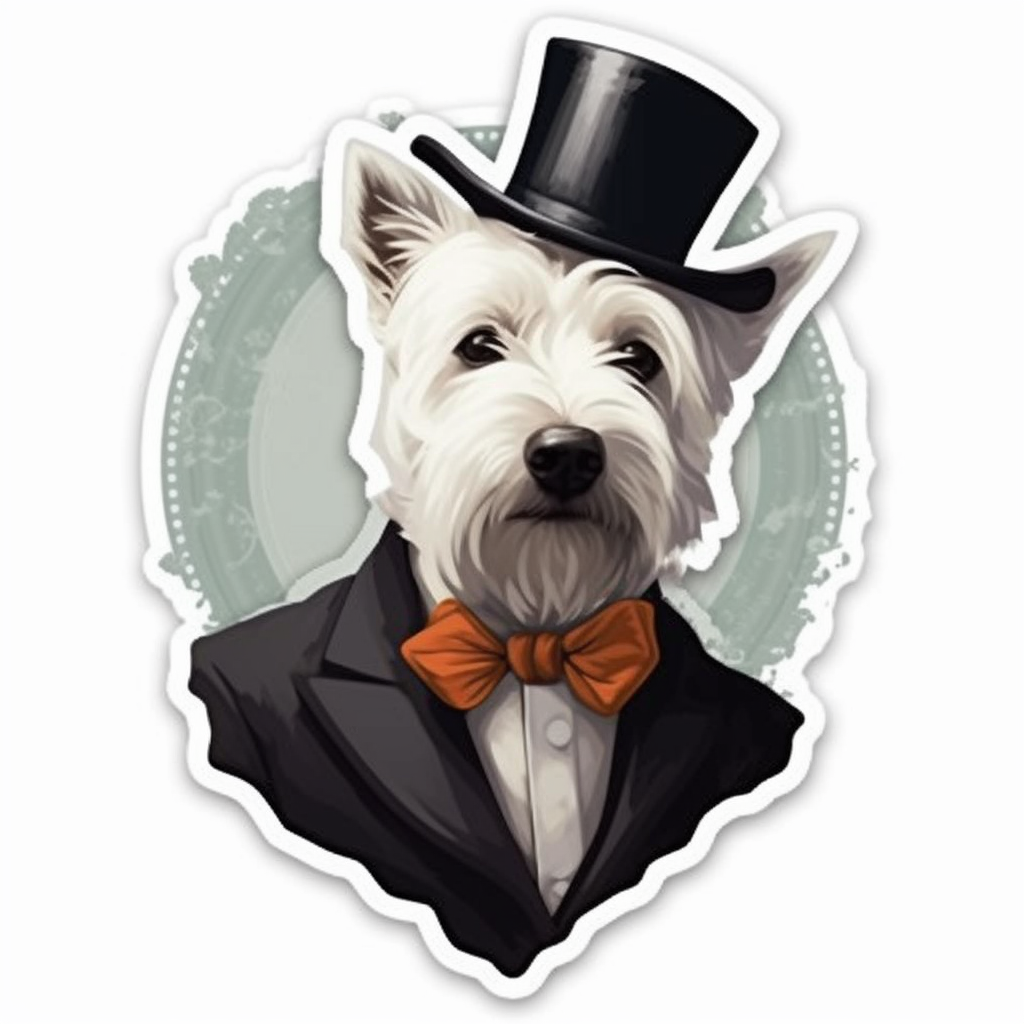 West Highland White Terrier West Highland Dog Vinyl Decal Sticker for Car, Laptop, Tumbler and more # 009934