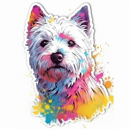 West Highland White Terrier Dog Vinyl Decal Sticker for Car, Laptop, Tumbler and more # 009965
