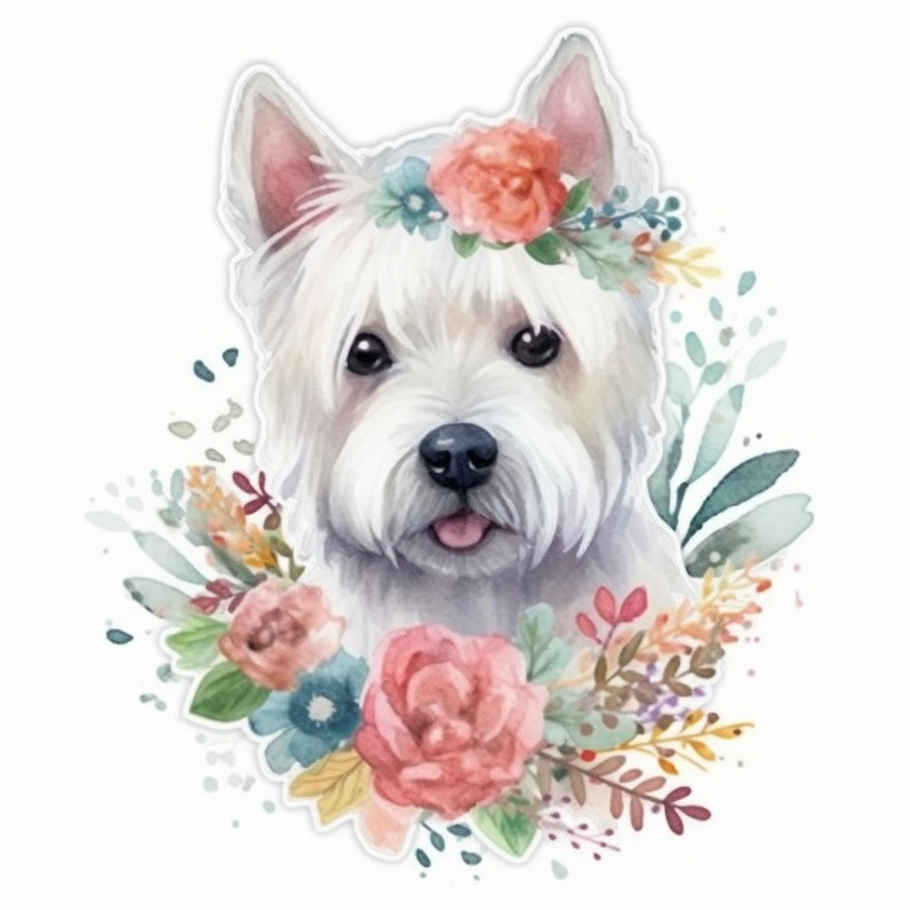 West Highland White Terrier West Highland Dog Vinyl Decal Sticker for Car, Laptop, Tumbler and more # 0010025