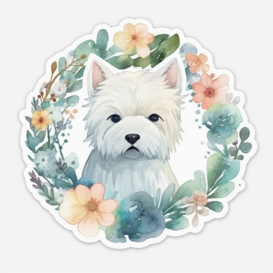 West Highland White Terrier West Highland Dog Vinyl Decal Sticker for Car, Laptop, Tumbler and more # 0010006