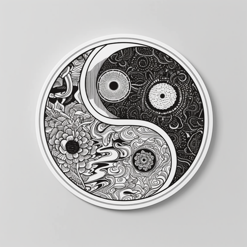 YinYang Vinyl Decal Sticker for Car, Laptop, Tumbler and more # 008598