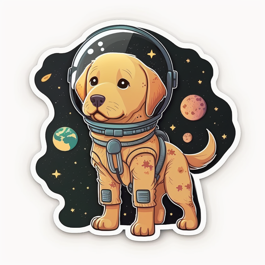 Golden Retriever Space Vinyl Decal Sticker for Car, Laptop, Tumbler and more # 002797