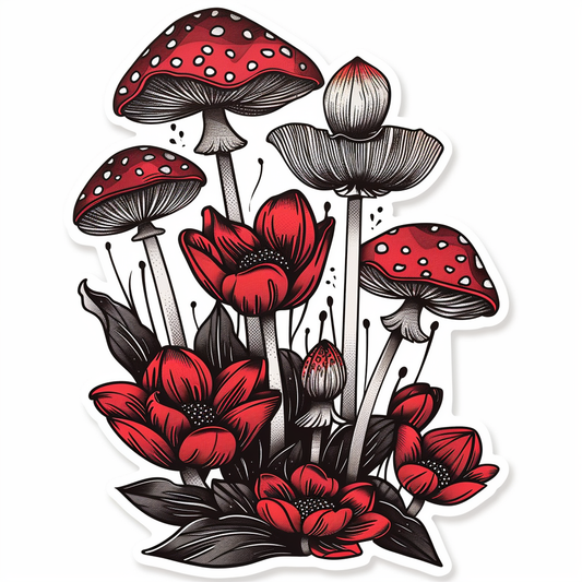 Mushrooms Vinyl Decal Sticker for Car, Laptop, Tumbler and more # F06948