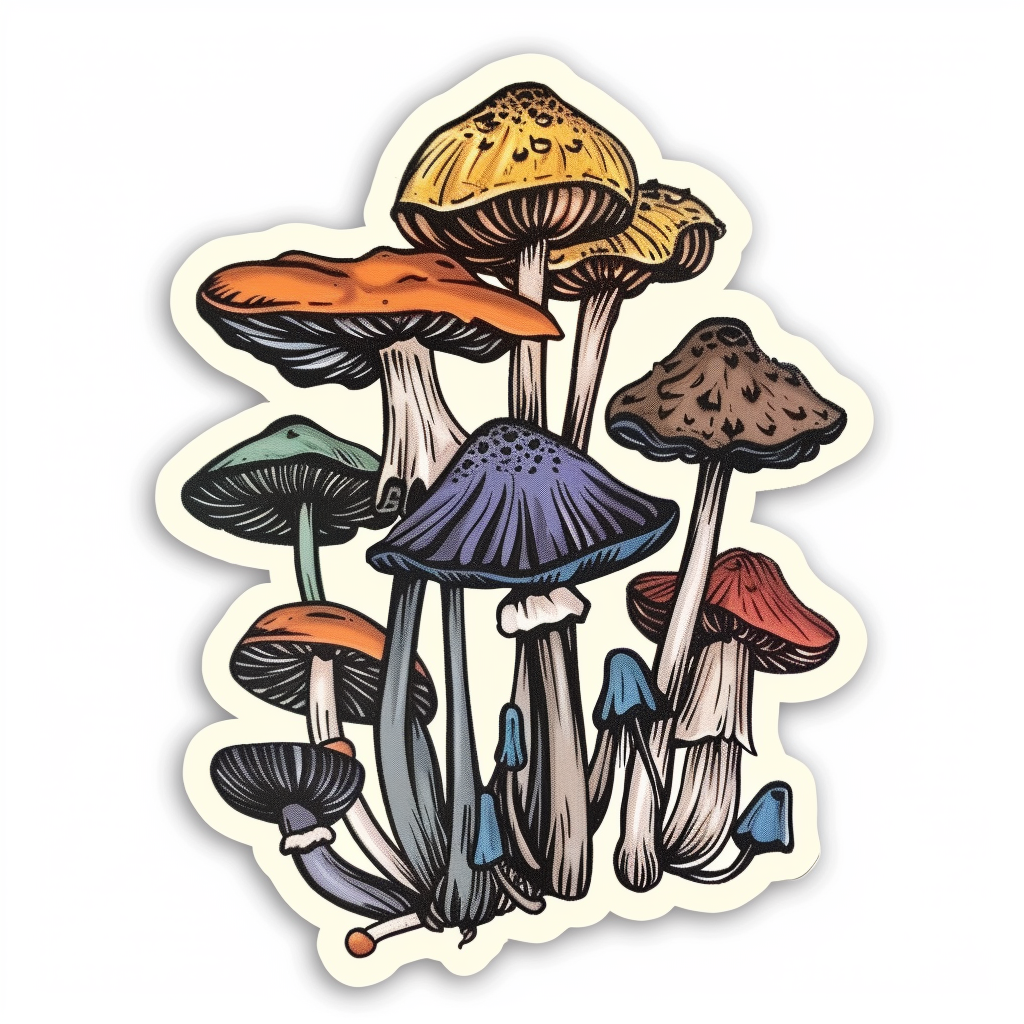 Mushrooms Vinyl Decal Sticker for Car, Laptop, Tumbler and more # F07009
