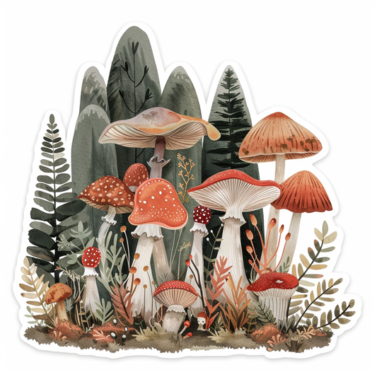 Mushrooms Vinyl Decal Sticker for Car, Laptop, Tumbler and more # F06983