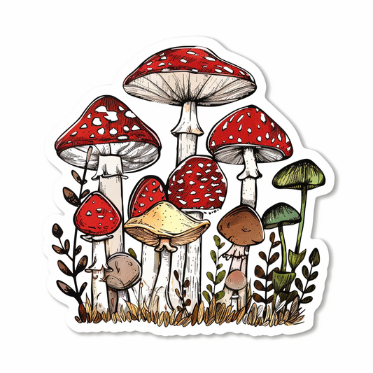Mushrooms Vinyl Decal Sticker for Car, Laptop, Tumbler and more # F06826