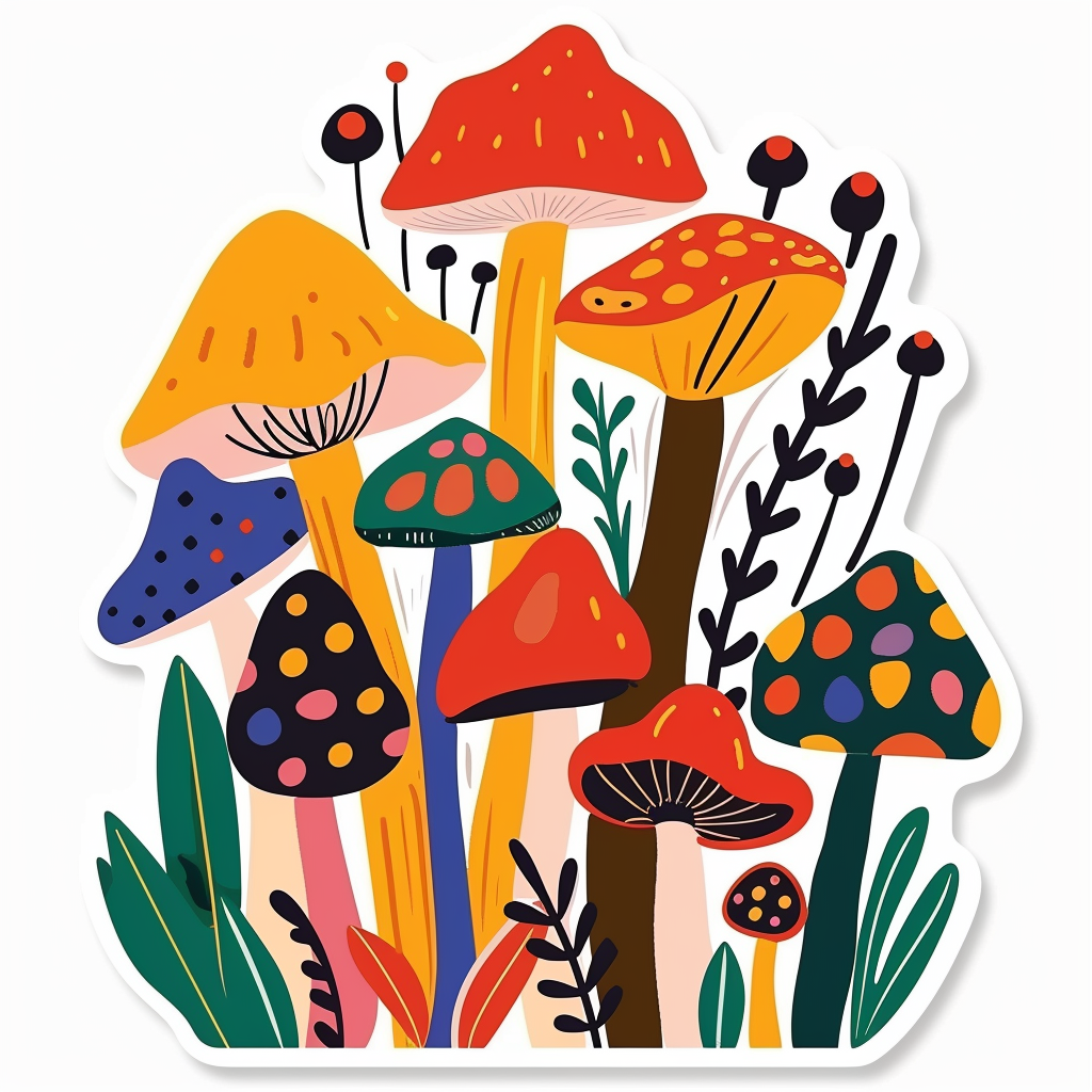 Mushrooms Vinyl Decal Sticker for Car, Laptop, Tumbler and more # F06966