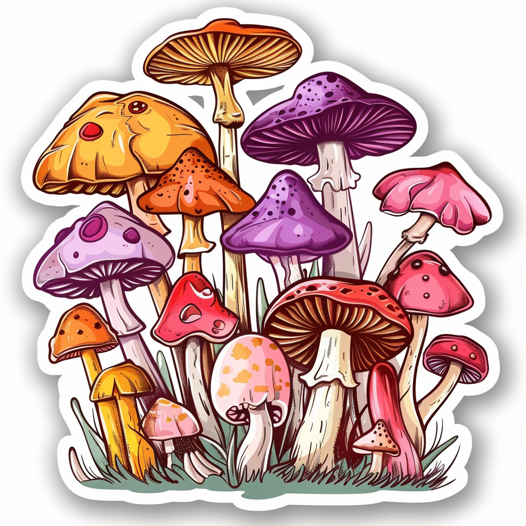 Mushrooms Vinyl Decal Sticker for Car, Laptop, Tumbler and more # F06895