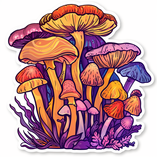 Mushrooms Vinyl Decal Sticker for Car, Laptop, Tumbler and more # F06807