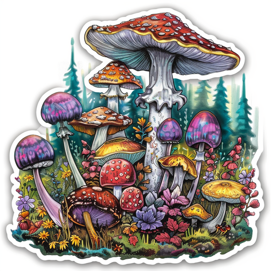Mushrooms Vinyl Decal Sticker for Car, Laptop, Tumbler and more # F06794